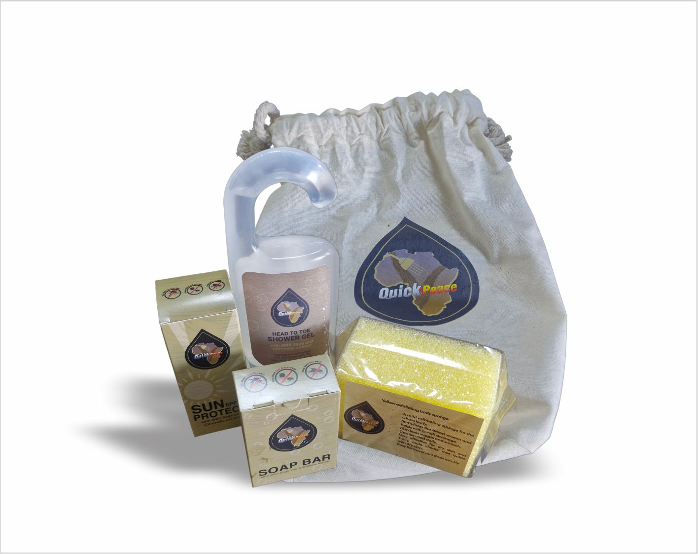 QP-KIT – Sun, Soap, Shower Gel and sponge Kit